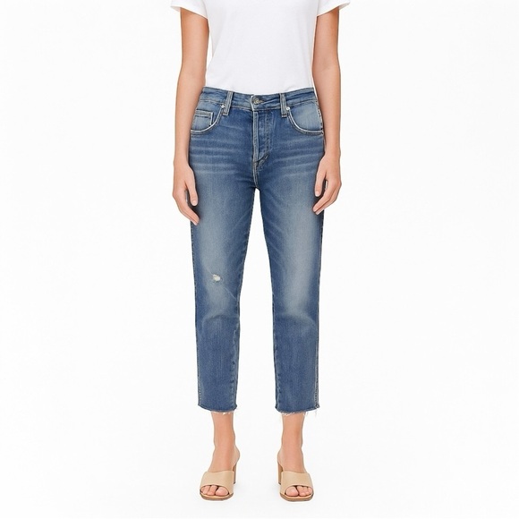 AMO Lover In The Cards High Rise Straight Leg Crop Jeans - Picture 1 of 15